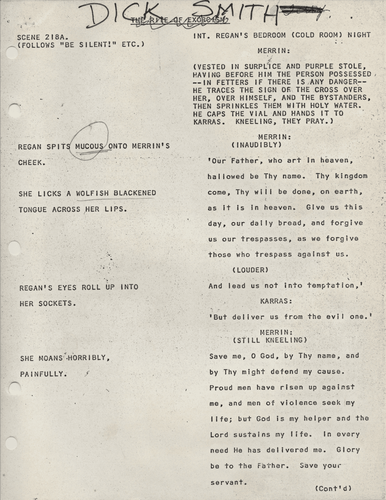 the exorcist rare script